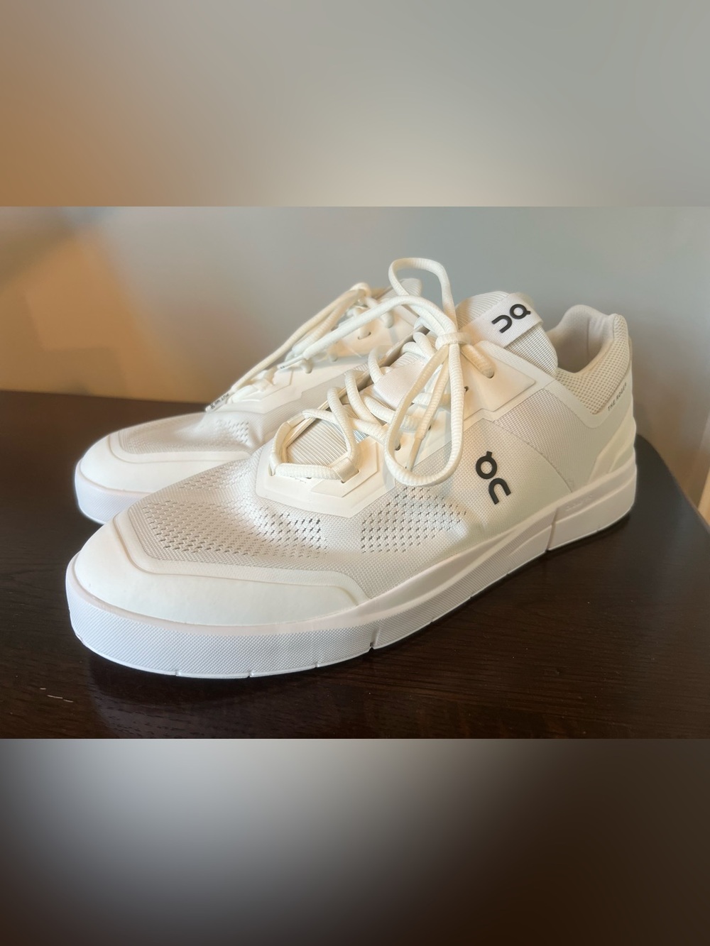 On Running White Men's The Roger Spin Mesh Lace-Up Sneakers